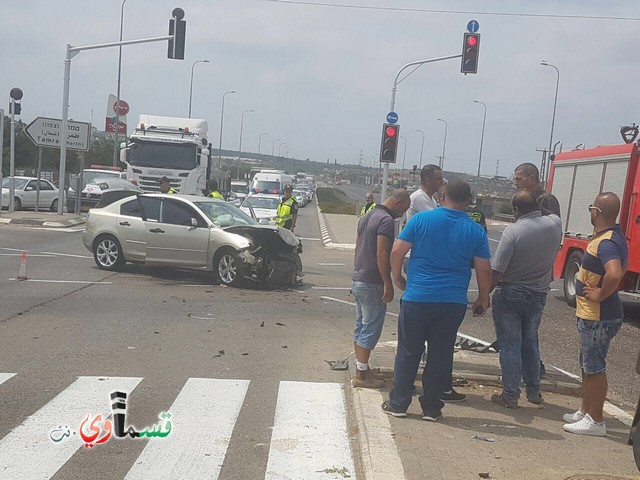 إصابتان طفيفتان في حادث طرق على مدخل طمرة